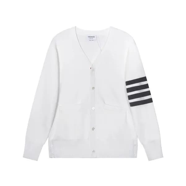 톰브라운 남성 브이넥 화이트 가디건 - Mens White Cardigan - thom06…
