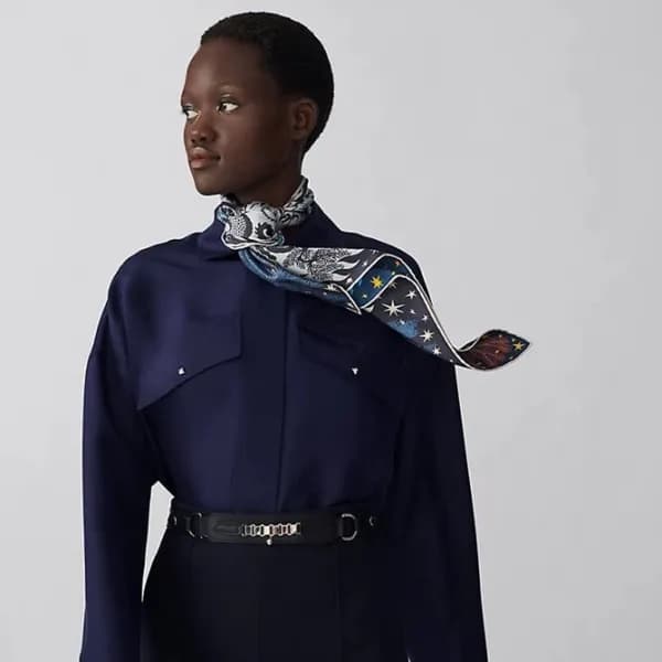 에르메스 여성 네이비 스카프 - Hermes Womens Navy Scarf - he42x - 1