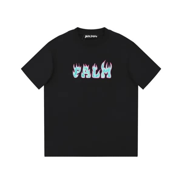 팜 엔젤스 남성 블랙 크루넥 반팔티 - Pam Angels Mens Black Tshirt… - 1