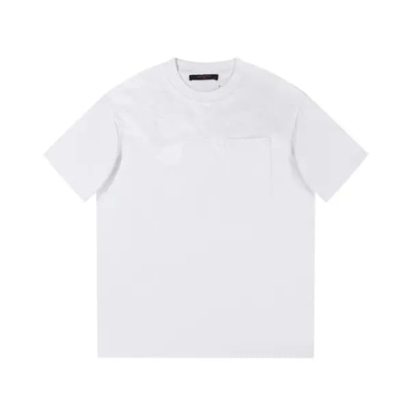 루이비통 남성 크루넥 화이트 반팔티 - Louis vuitton Mens White Sho… - 1