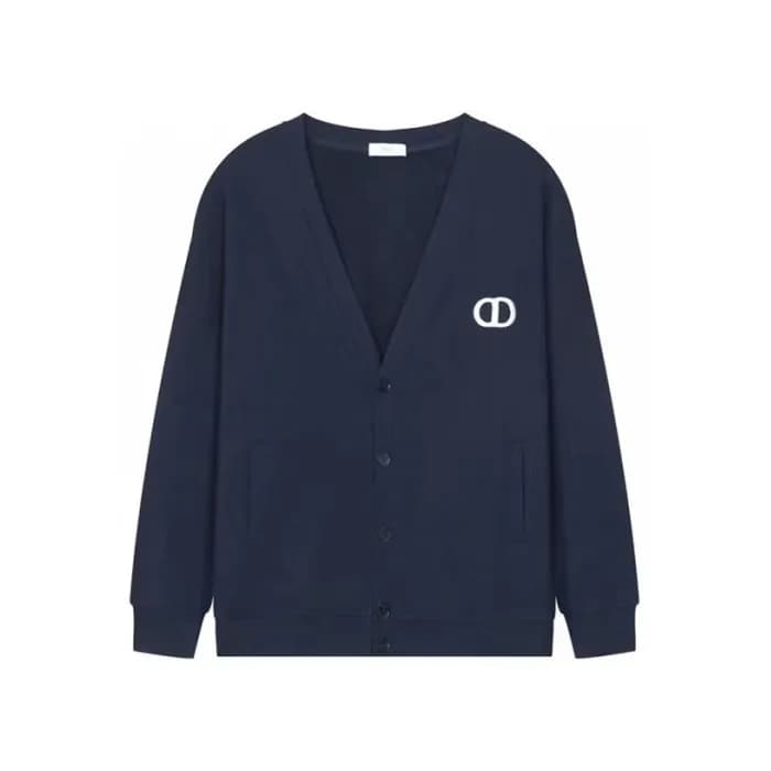 디올 남성 네이비 브이넥 가디건 - Dior Mens Navy Cardigan - di69… - 1