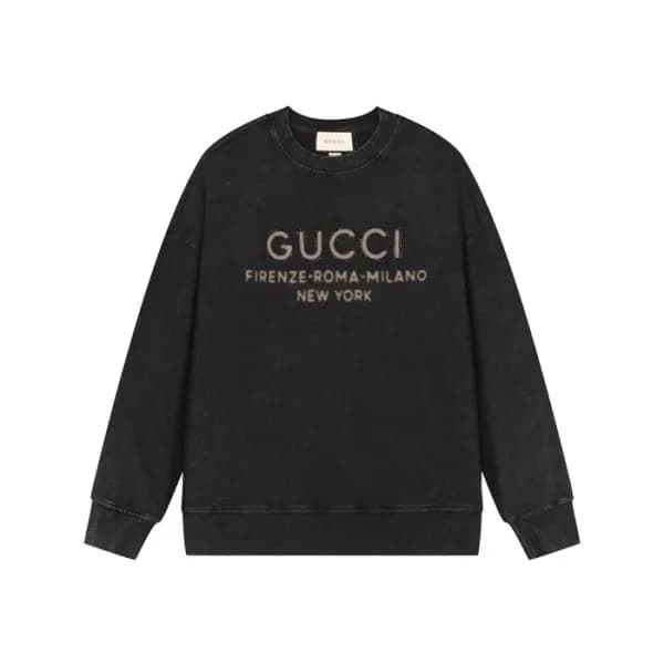 구찌 남성 베이직 블랙 맨투맨 - Gucci Mens Black Tshirts - gu11… - 1