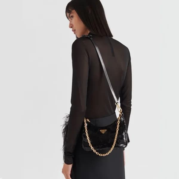 프라다 여성 블랙 호보백 - Prada Womens Black Hobo Bag - prb1… - 1