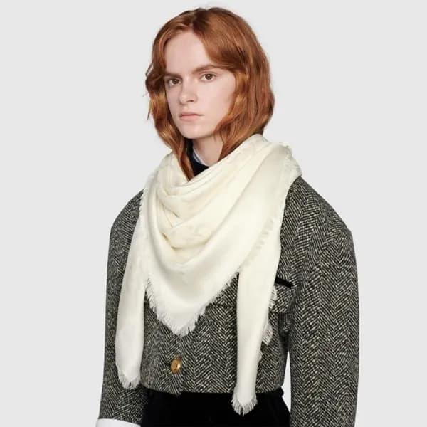 구찌 여성 화이트 스카프 - Gucci Womens White Scarf - acc1715… - 1