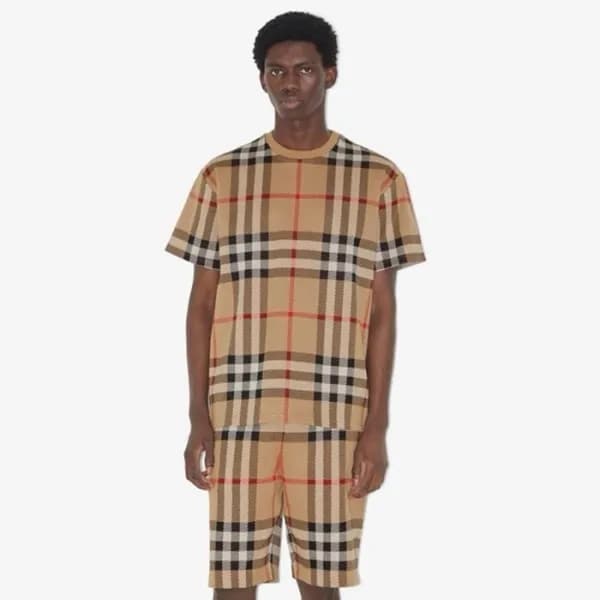 버버리 남성 베이지 반팔티 - Burberry Mens Beige Tshirts - buc… - 1