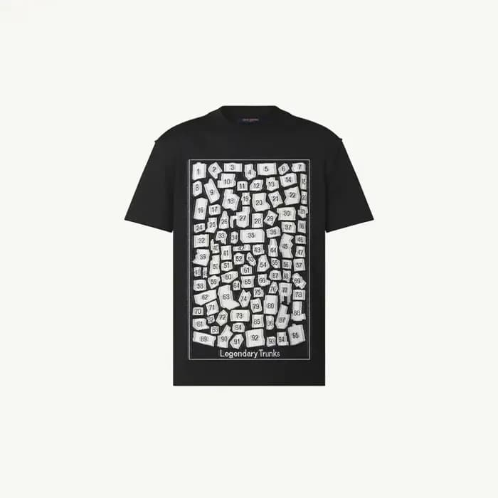 루이비통 남성 블랙 반팔티 - Louis vuitton Mens Black Tshirts … - 1