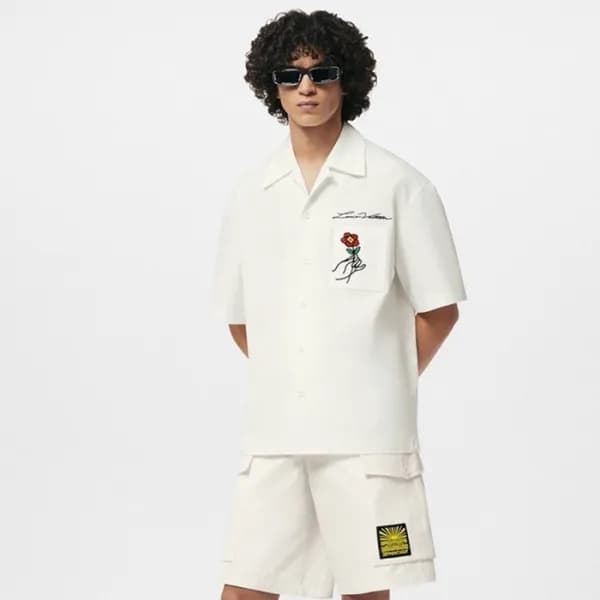 루이비통 남성 화이트 반팔 셔츠 - Louis vuitton Mens White Shirt… - 1