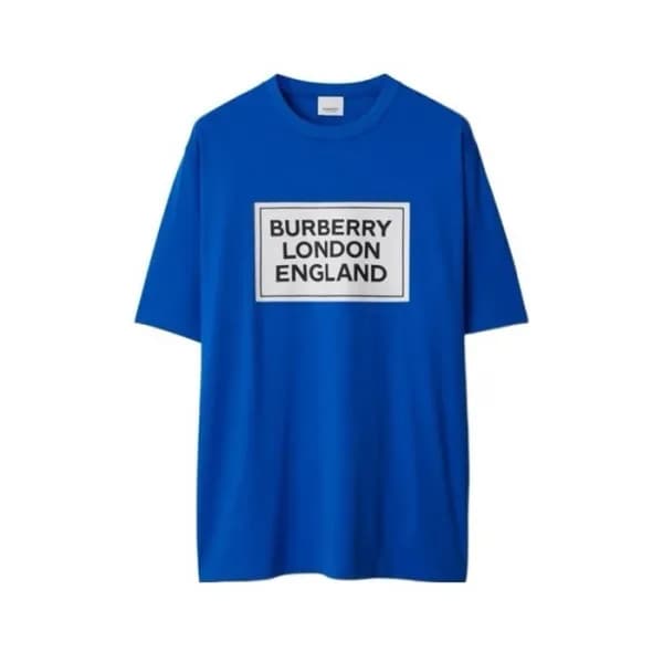 버버리 남/녀 블루 반팔 티셔츠 - Burberry Unisex Blue Tshirts -… - 1