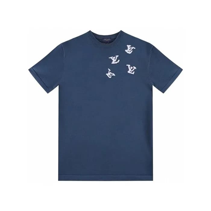루이비통 남성 네이비 반팔 티셔츠 - Louis vuitton Mens Navy Tshir… - 1