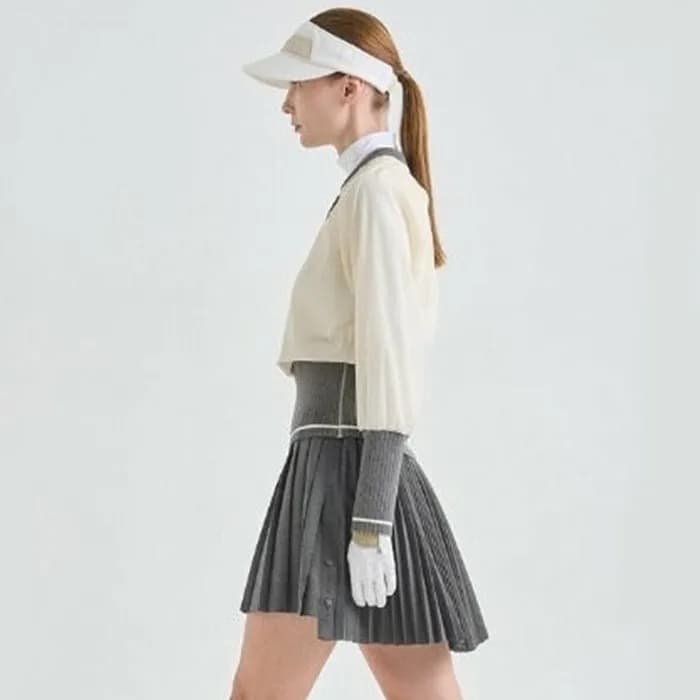 [LANVIN BLANC] 랑방블랑 여성 울 블랜드 플리츠 스커트 - gol513x - 1