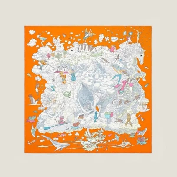 에르메스 여성 오렌지 스카프 - Hermes Womens Orange Scarf - acc… - 1