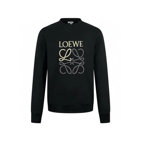 로에베 남성 클래식 블랙 맨투맨 - Loewe Mens Black Tshirts - loe… - 1