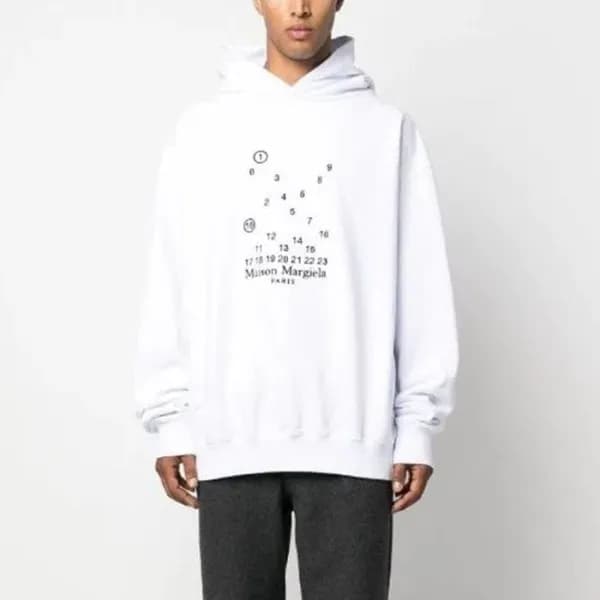 메종 마르지엘라 남성 화이트 후드티 - Maison margiela Mens White H… - 1