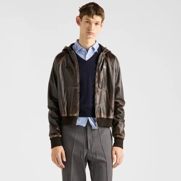 프라다 남성 가죽 자켓 - Prada Mens Leather Jacket - prc8246… - 1