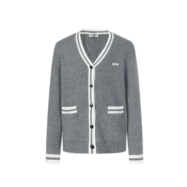 미우미우 남성 브이넥 가디건 - Miumiu Mens V-neck Cardigan - mi… - 1