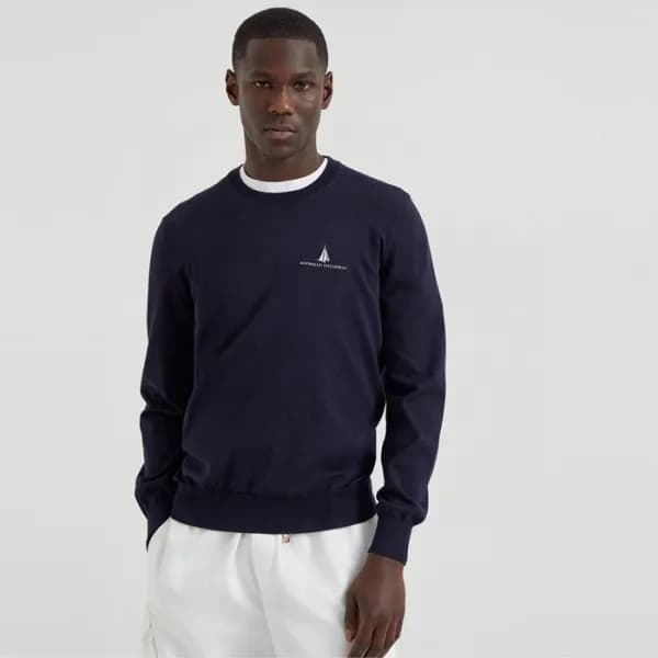 브루넬로쿠치넬리 남성 라운드 니트 - Brunello Cucinelli Mens Round… - 1