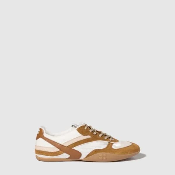 미우미우 여성 스웨이드 스니커즈 - Miumiu Womens Suede Sneakers -… - 1