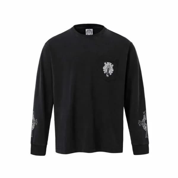 크롬하츠 남성 라운드 긴팔티 - Chrome Hearts Mens Round Tshirt … - 1