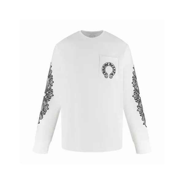 크롬하츠 남성 라운드 긴팔티 - Chrome Hearts Mens Round Tshirt … - 1