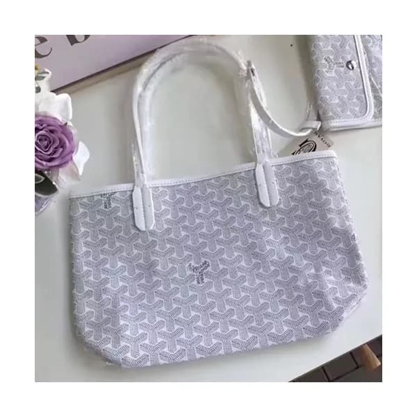 Goyard Leather White Tote Shopper Bag,30CM - 고야드 레… - 1