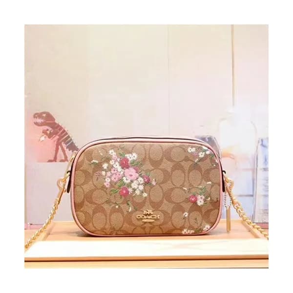 Coach Floral Canvas Chain Shoulder Bag,21cm - 코치 플… - 1