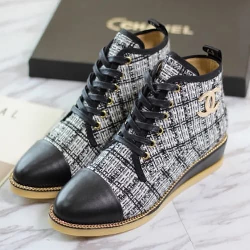 Chanel 2018 Ladies Leather Wedge Ankle Boots - 샤넬 … - 1