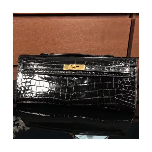 Hermes Kelly Cut Crocodile Leather Clutch Bag ,31c… - 1