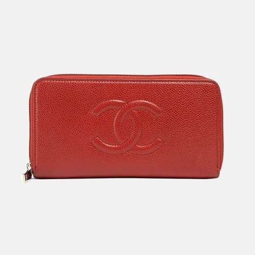 Chanel 2019 Womens CC Logo Cavier Zip Round Long P… - 1