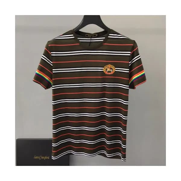 Burberry 2019 Mens Embroidery Logo Cotton Short Sl… - 1