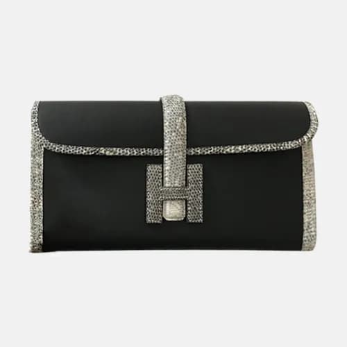 Hermes Jige Swift & Lizard Leather Clutch Bag ,29c… - 1