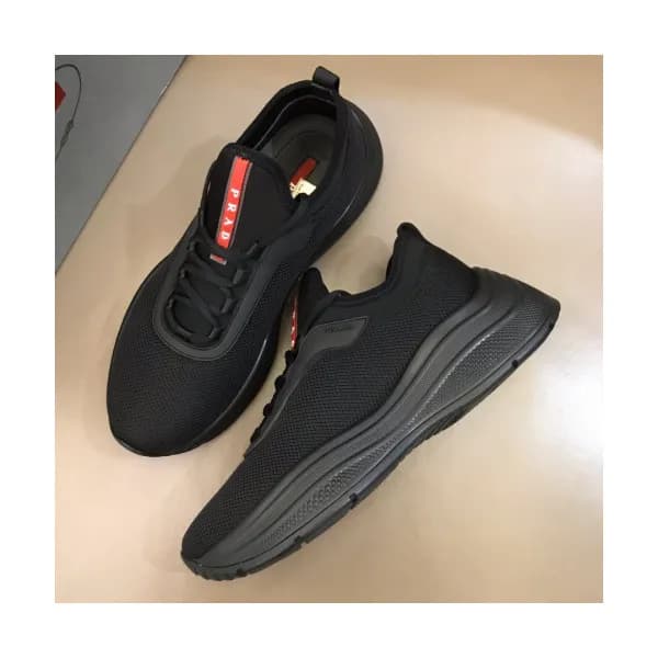 Prada 2019 Mens Casual Logo Leather Two-tone Runn… - 1