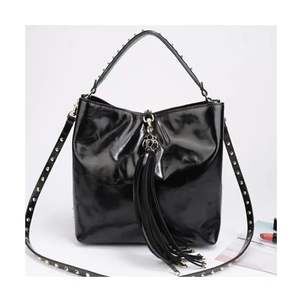 Valentino 2019 Leather Tassel Tote Shoudler Cross… - 1