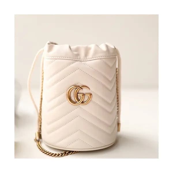Gucci 2019 GG Marmont Mini Women Bucket Chain Shou… - 1