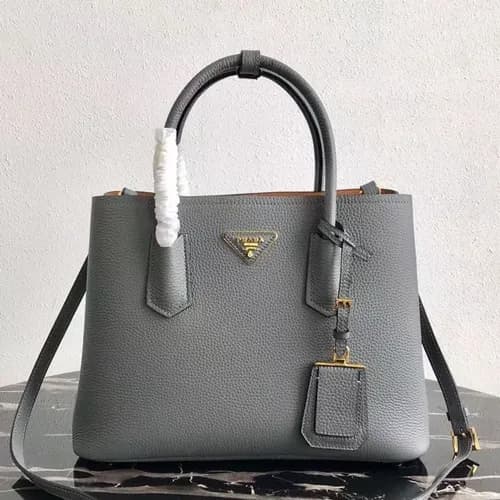 Prada 2019 Vitello Daino Double Leather Tote Shoul… - 1