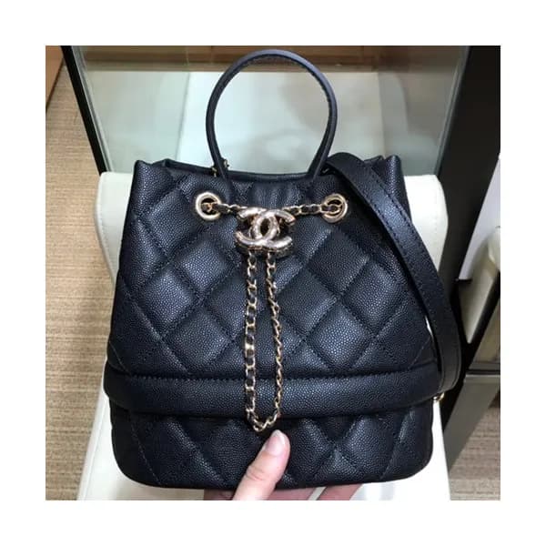 Chanel 2019 Leather Bucket Tote Shoulder Bag ,20CM… - 1