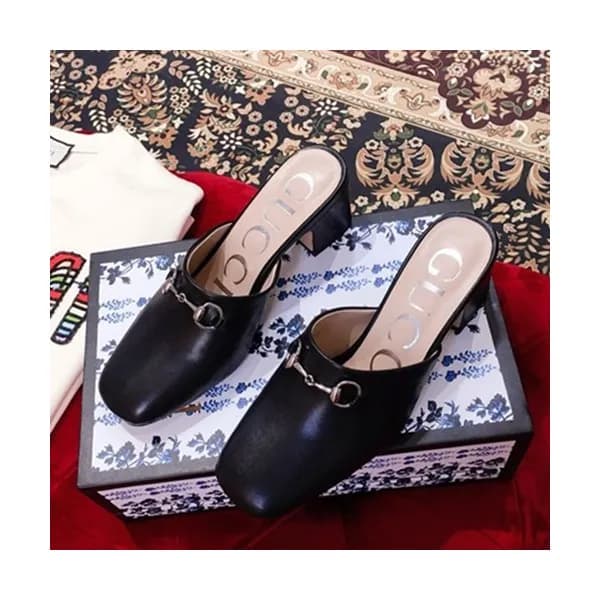 Gucci 2019 Ladies Leather Middle-heel Bloafer - 구찌… - 1