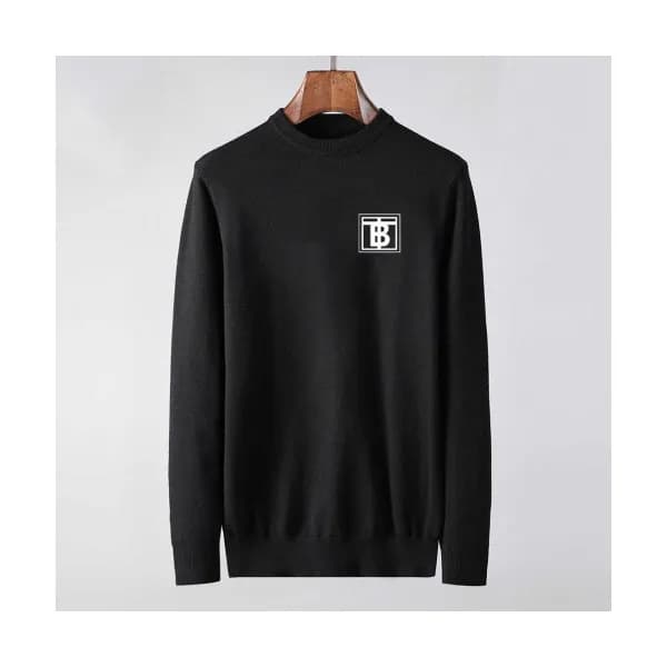 Burberry 2019 Mens Retro Logo Crew-neck Wool Sweat… - 1