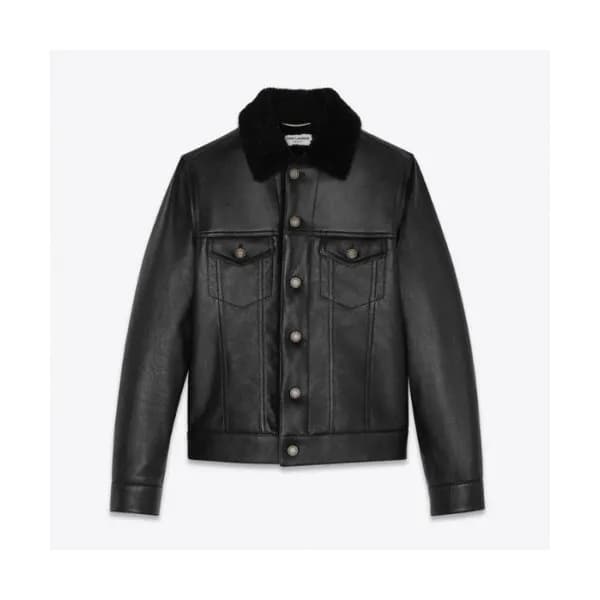 [1:1]Saint Laurent 2020 Mens Casual Flannel Leathe… - 1