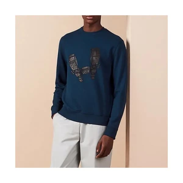 Hermes 2020 Mens Crew-neck Casual Cotton Tshirts- … - 1