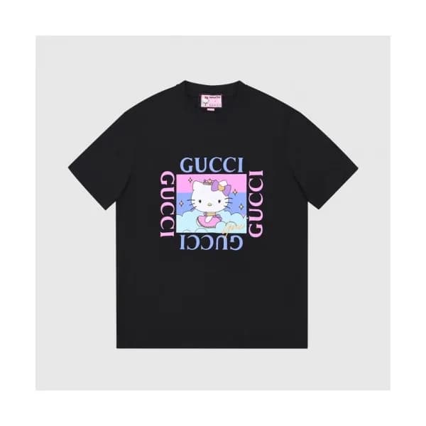Gucci Mm/Wm Logo Short Sleeved Tshirts Black - 구찌… - 1