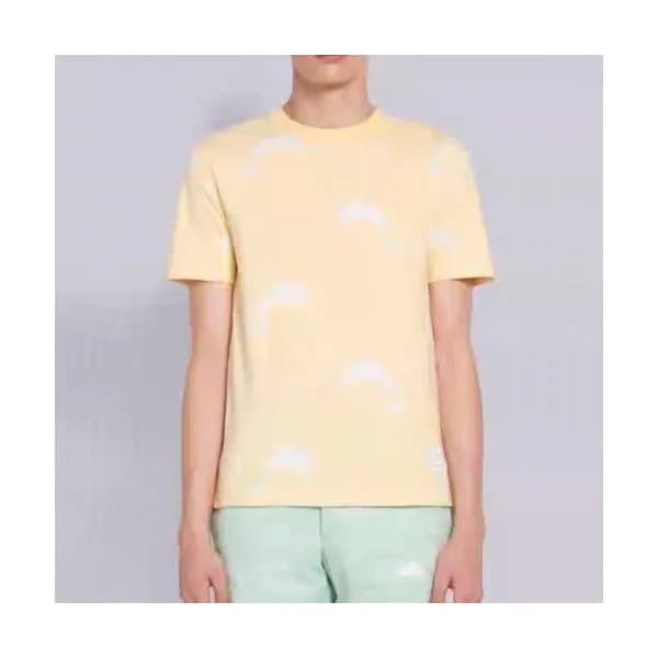 Thom Browne Mens Casual Short Sleeved Tshirts Yel… - 1