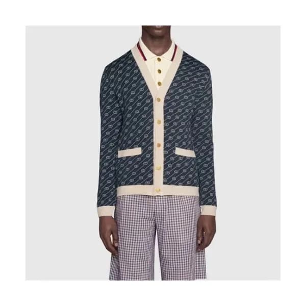 Gucci Mm/Wm Trendy V-neck Cardigan Navy - 구찌 2021… - 1