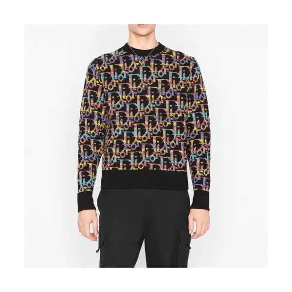 Dior Mens Retro Logo Sweaters Black - 디올 2021 남성 … - 1