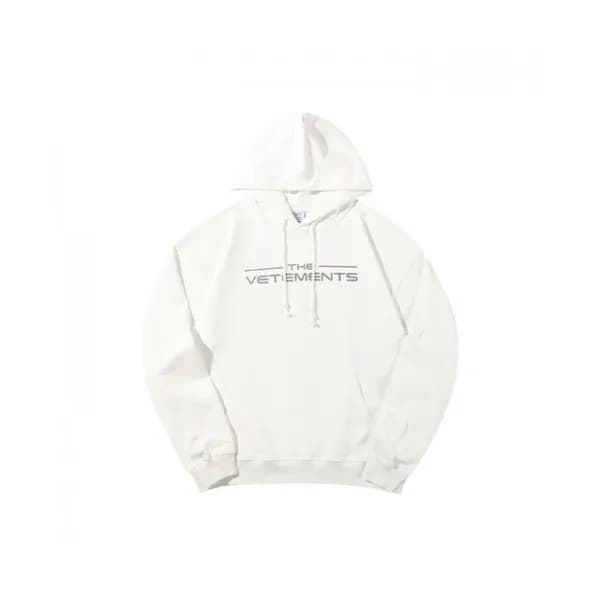 Vetements Mm/Wm Logo Oversize Cotton Hoodie White… - 1