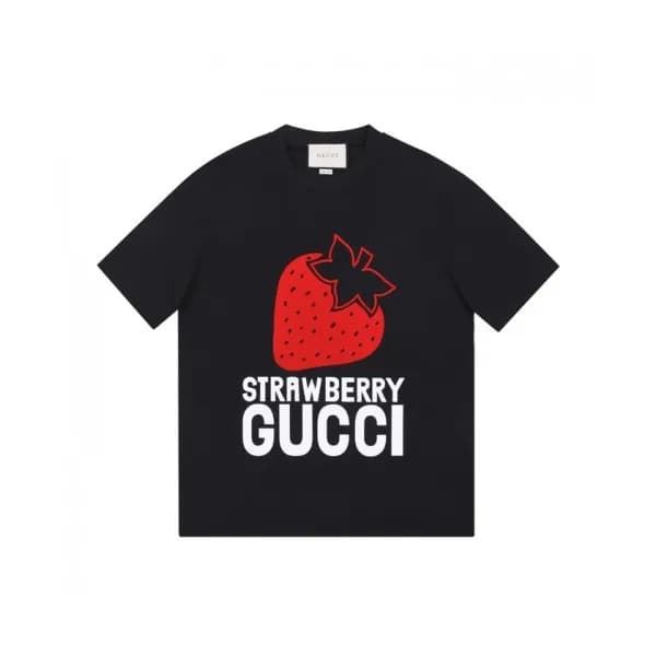 Gucci Mm/Wm Logo Short Sleeved Tshirts Black - 구찌… - 1