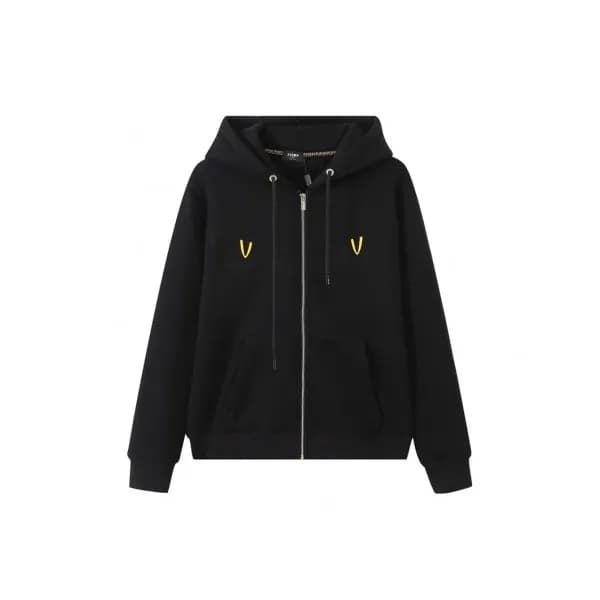 Fendi Mm/Wm Logo Cotton Hoodie Black - 펜디 2021 남/녀… - 1