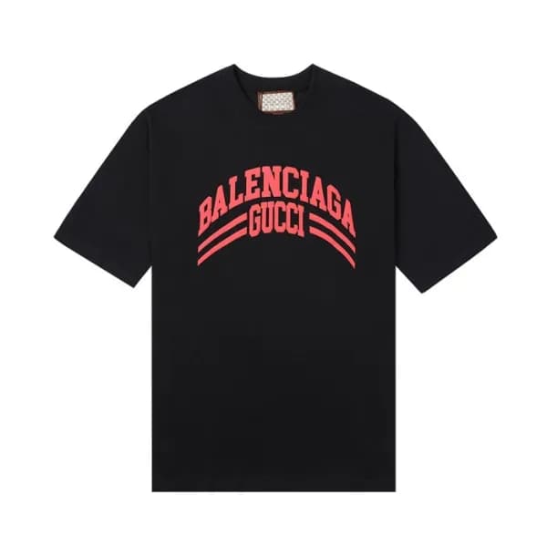 발렌시아가 남성 크루넥 블랙 반팔티 - Mens Black Tshirts - bal0130… - 1