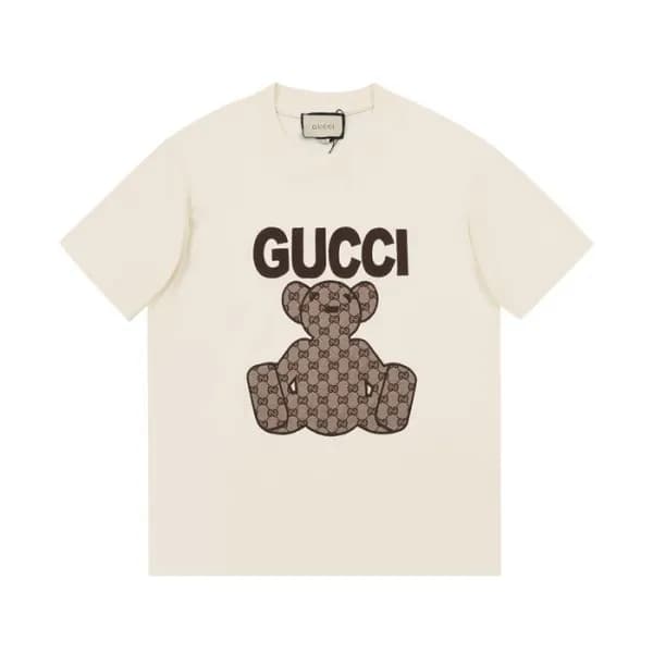 구찌 남성 크루넥 아이보리 반팔티 - Mens Ivory Tshirts - guc04767… - 1