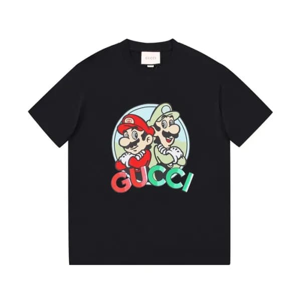 구찌 남/녀 크루넥 블랙 반팔티 - Unisex Black Tshirts - guc0482… - 1