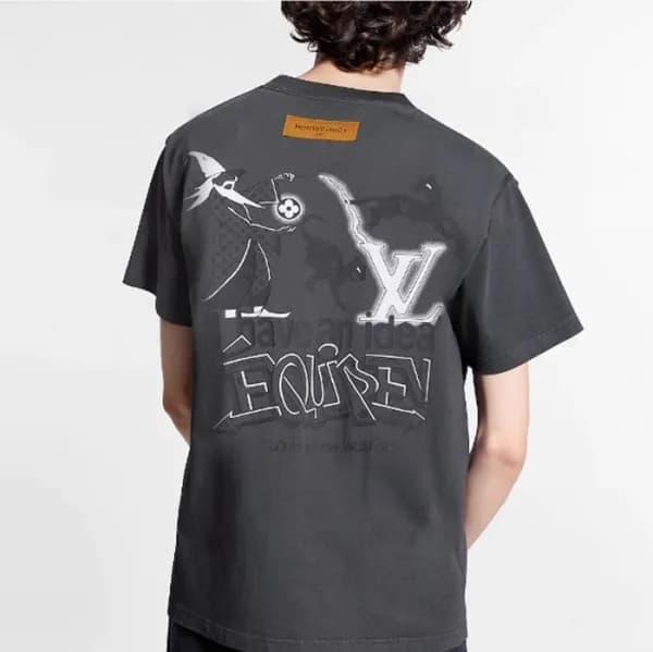 루이비통 남성 그레이 크루넥 반팔티 - Mens Gray Tshirts - lou05079… - 1